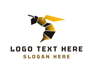 Geometric Organic Honeybee logo design