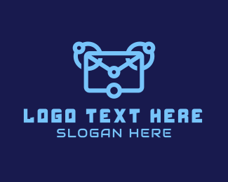 Blue Digital Email  logo design