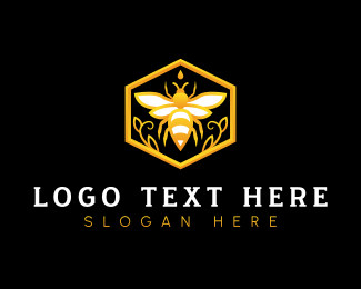 Honeybee Insect Apiary logo design