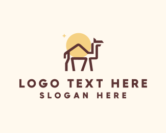 Minimalist Desert Camel logo design