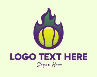 Flame Tennis Ball logo design