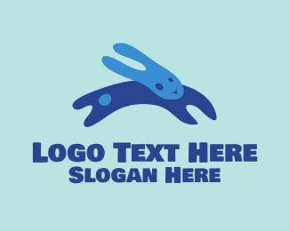 Abstract Blue Bunny logo design