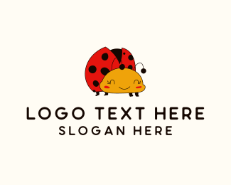 Cute Ladybug Insect logo design