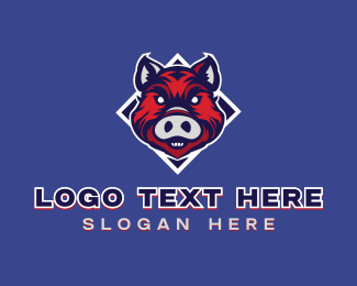 Gaming Boar Pig logo design