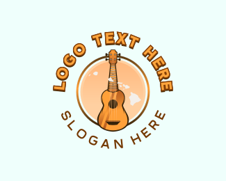 Ukulele Music Hawaii logo design