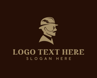 Trilby Monocle Gentleman logo design