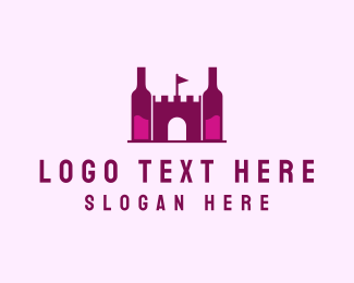 Wine Bottle Castle  logo design