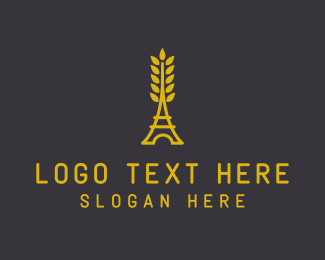 Gold Wheat French Bakery logo design