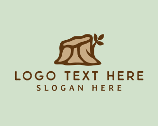 Tree Trunk Stump logo design