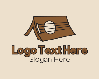 Brown Ukulele Tent logo design