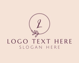 Glamorous Feminine Leaf logo design