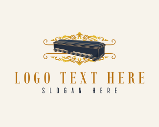 Ornamental Funeral Coffin logo design