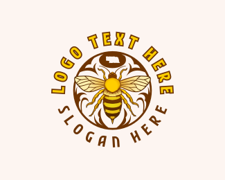 Nebraska Insect Honeybee logo design