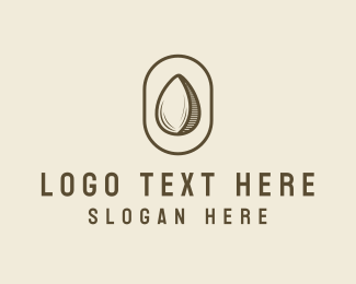 Simple Almond Nut logo design