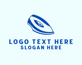 Blue Flat Iron logo design