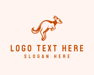 Kangaroo Australian Wildlife logo design