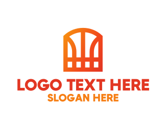 Basketball Window Pattern logo design