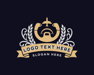 Airplane Steering Wheel logo design