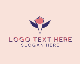 Ice Cream Wings  logo design