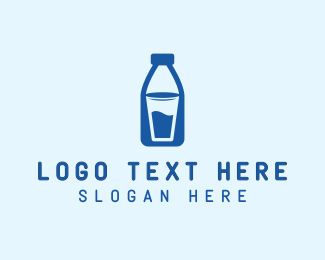 Glass Milk Bottle  logo design