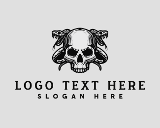 Snake Skull Death logo design