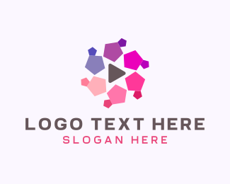 Geometric Media Player logo design