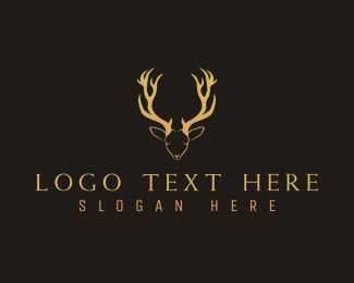 Deer Buck Antler logo design