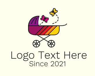 Nursery Baby Stroller  logo design