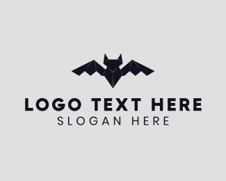 Bat Animal Origami logo design