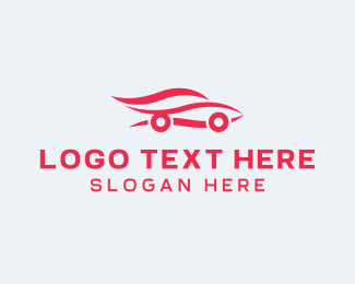 Red Car Silhouette logo design