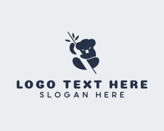 Cute Sleeping Koala logo design