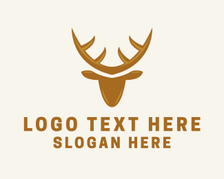 Wild Golden Stag  logo design