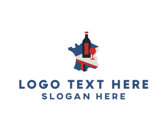 French Wine Tasting  logo design