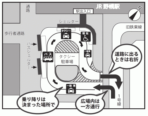 南口広場の交通ルール