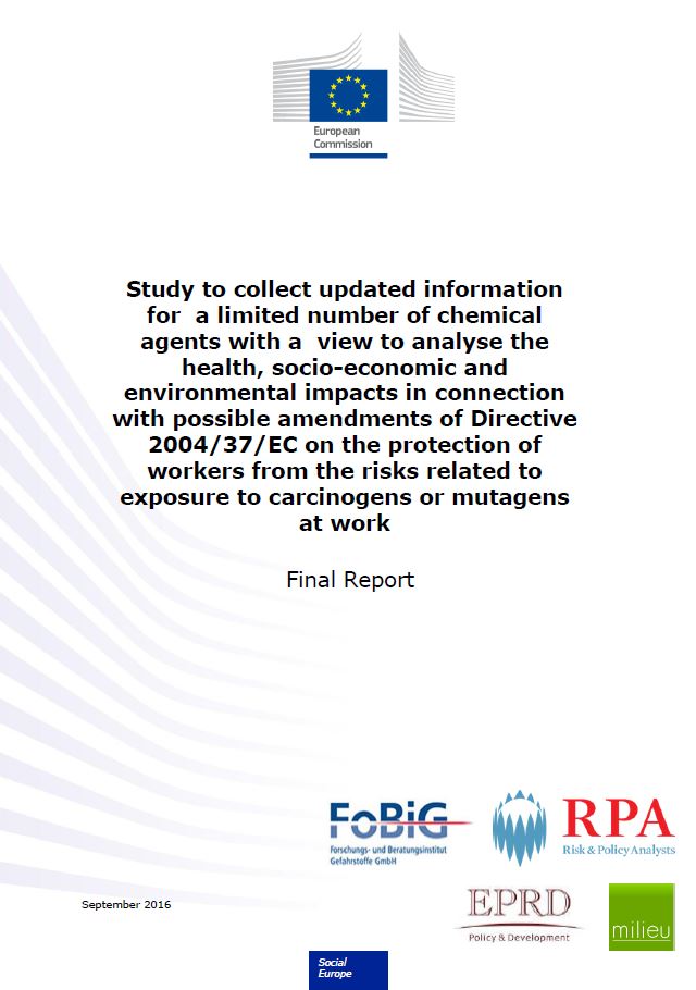 First study on exposure to carcinogens or mutagens at work