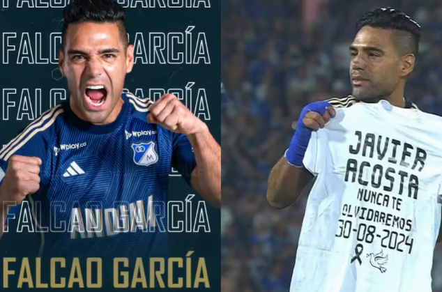 Falcao hizo su primer gol con Millonarios y se lo dedicó a Javier Acosta: video