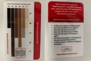 A skin tone card