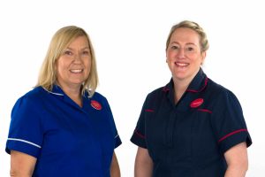 From left, Vanessa de Vivian and Colette Green, who have been leading the sponge on a string work in the community