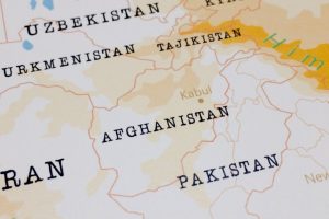 Afgahnistan on a map