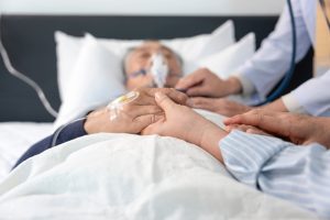 A man in hospital at the end of life