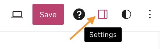 The settings icon in the Editor with a tooltip "Settings" below it.