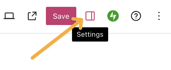 An arrow points to the sidebar settings icon.