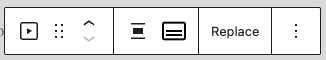 Video block toolbar. 