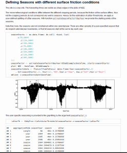 REddyProc in action: Defining Seasons with different surface friction conditions