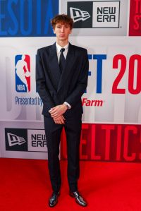 NEW YORK, NEW YORK - JUNE 26: Matas Buzelis arrives prior to the first round of the 2024 NBA Draft at Barclays Center on June 26, 2024 in the Brooklyn borough of New York City. NOTE TO USER: User expressly acknowledges and agrees that, by downloading and or using this photograph, User is consenting to the terms and conditions of the Getty Images License Agreement. (Photo by Sarah Stier/Getty Images)