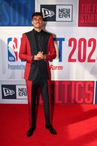 NEW YORK, NEW YORK - JUNE 26: Tristan da Silva arrives prior to the first round of the 2024 NBA Draft at Barclays Center on June 26, 2024 in the Brooklyn borough of New York City. NOTE TO USER: User expressly acknowledges and agrees that, by downloading and or using this photograph, User is consenting to the terms and conditions of the Getty Images License Agreement. (Photo by Sarah Stier/Getty Images)