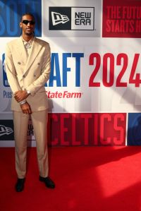 NEW YORK, NEW YORK - JUNE 26: Alex Sarr arrives prior to the first round of the 2024 NBA Draft at Barclays Center on June 26, 2024 in the Brooklyn borough of New York City. NOTE TO USER: User expressly acknowledges and agrees that, by downloading and or using this photograph, User is consenting to the terms and conditions of the Getty Images License Agreement. (Photo by Sarah Stier/Getty Images)