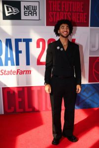 NEW YORK, NEW YORK - JUNE 26: Jared McCain arrives prior to the the first round of the 2024 NBA Draft at Barclays Center on June 26, 2024 in the Brooklyn borough of New York City. NOTE TO USER: User expressly acknowledges and agrees that, by downloading and or using this photograph, User is consenting to the terms and conditions of the Getty Images License Agreement. (Photo by Sarah Stier/Getty Images)