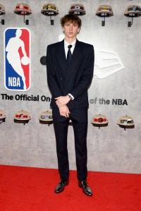 Matas Buzelis at the 2024 NBA Draft held at the Barclays Center on June 26, 2024 in New York City.